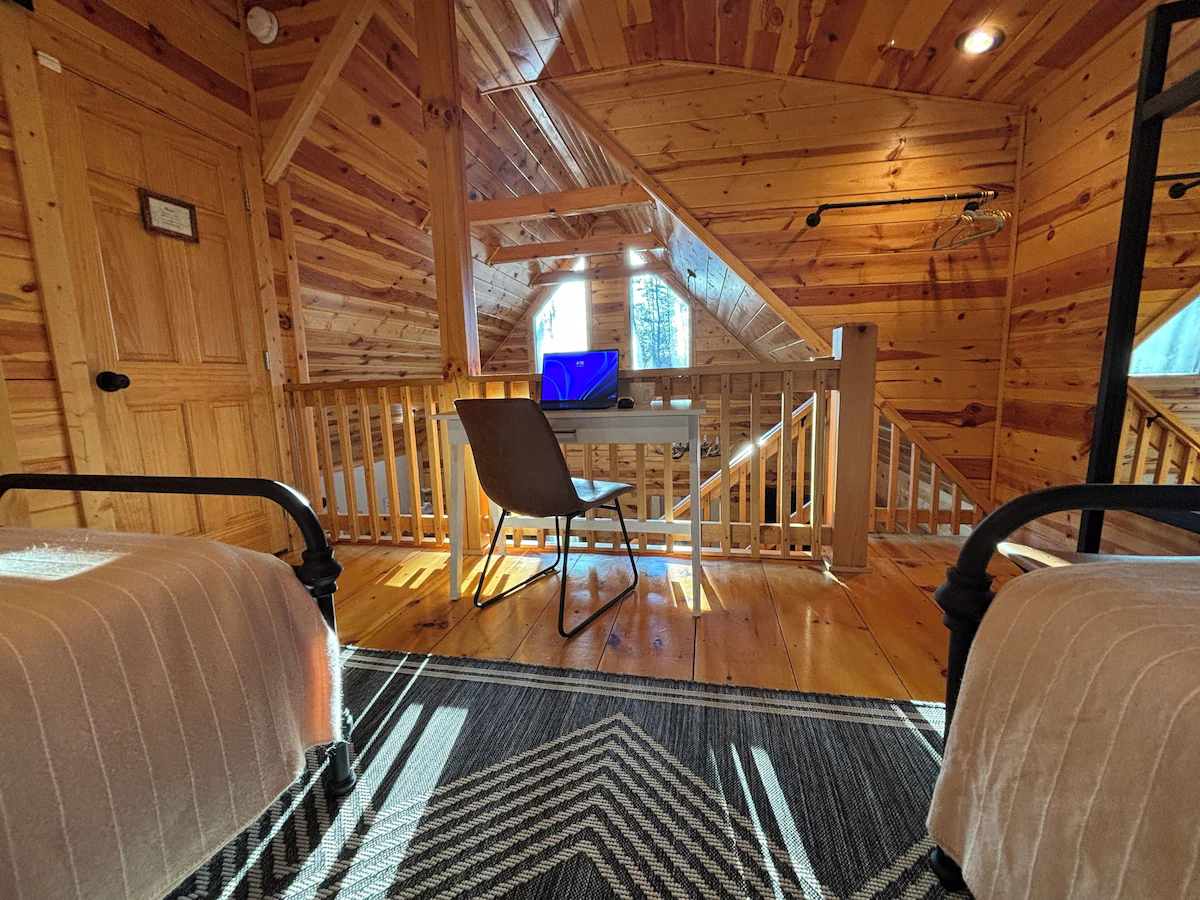 Loft workspace at The Cozy Nook